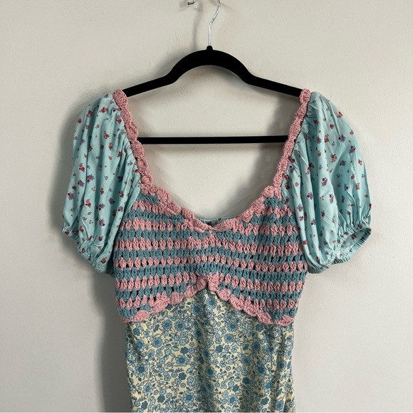 *NEW* ASOS Design Crochet Bardot Midi Dress - Picture 5 of 14